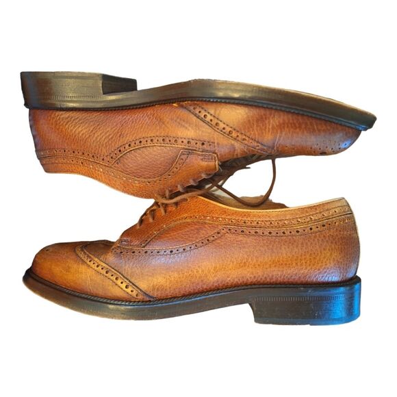 Mens Cable & Co Shoes Made in Italy Wingtip Brogue Oxfords VINTAGE - Picture 3 of 9